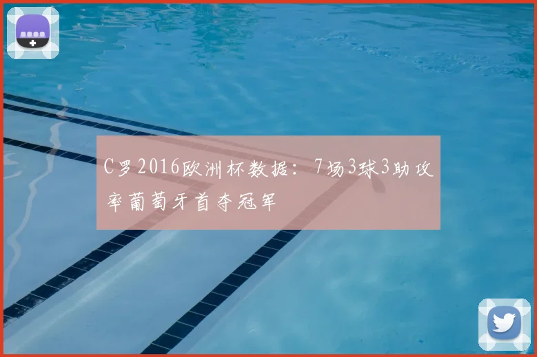 C罗2016欧洲杯数据：7场3球3助攻率葡萄牙首夺冠军